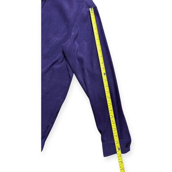 Vintage Classic Elements Shirt Womens XL Purple Faux Suede Relaxed Western Boho - Picture 6 of 8